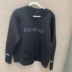 BEBE Sport Black Long Sleeve Women’s Polyester Spandex Loose Size 2X Wash Cold